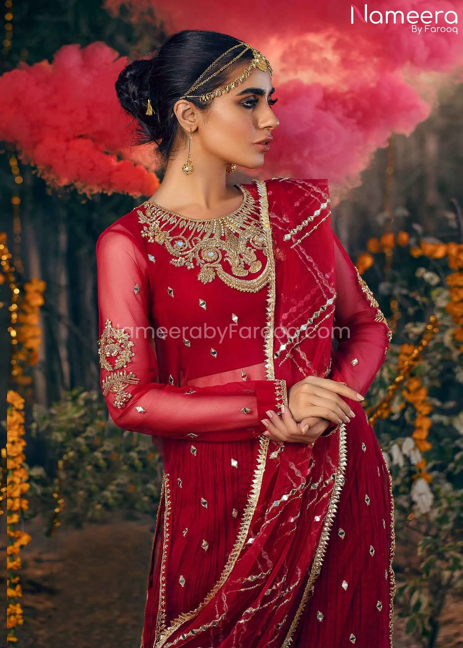 Pakistani Simple Mehndi Dresses for Bride 2021 #BB239