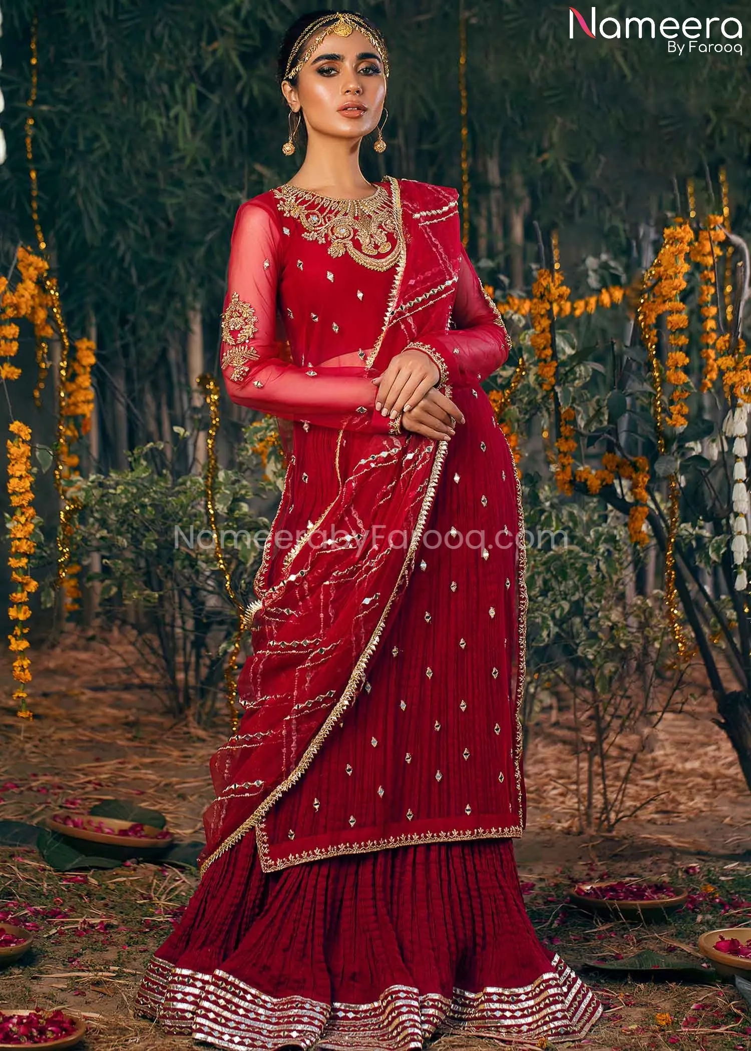 Pakistani Simple Mehndi Dresses for Bride 2021 #BB239