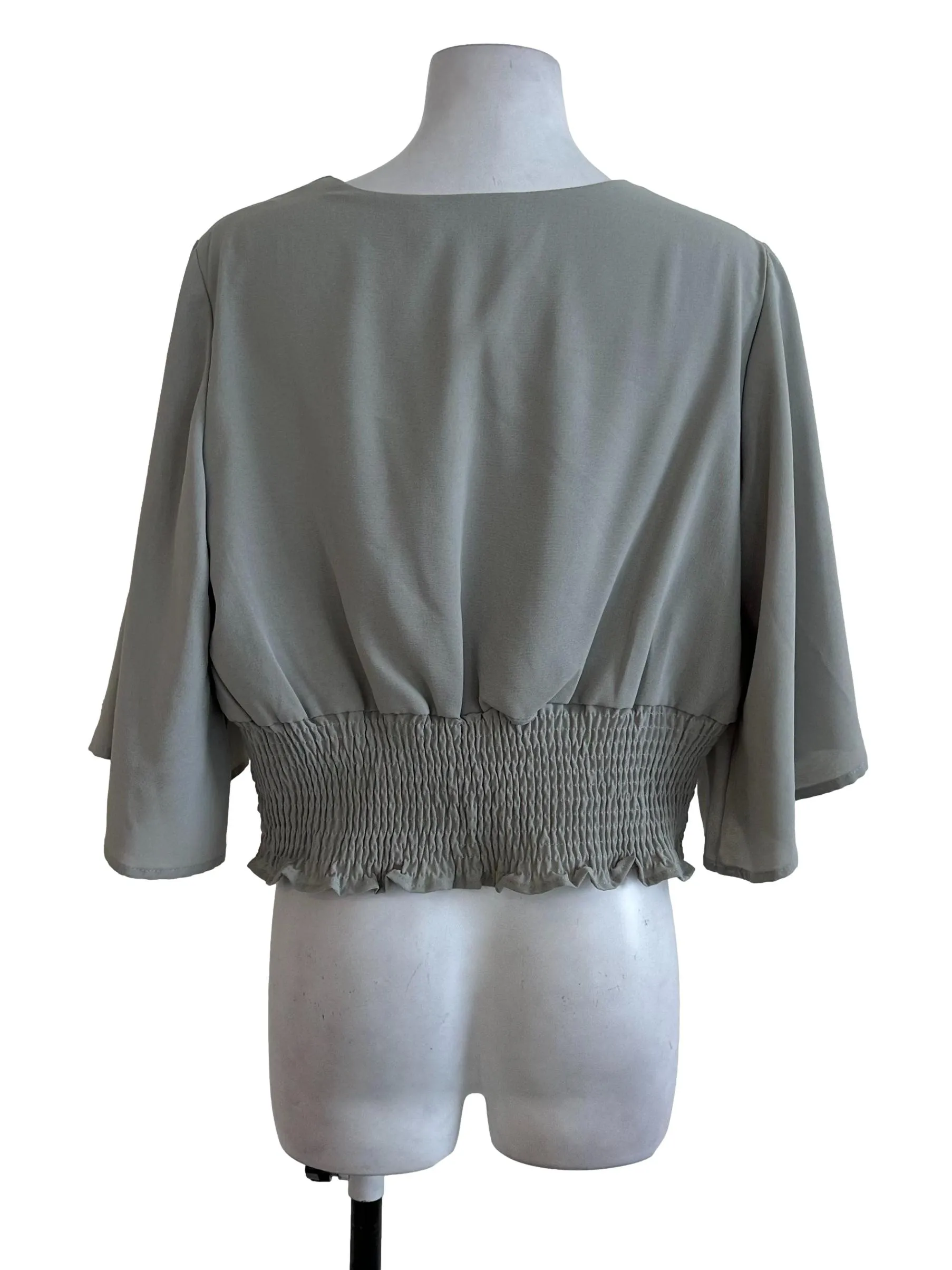 Pastel Green V Neck Plain Top