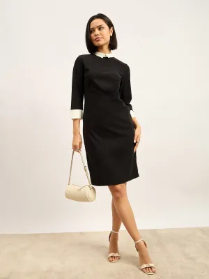 Peppery Shirt style Dress - Black