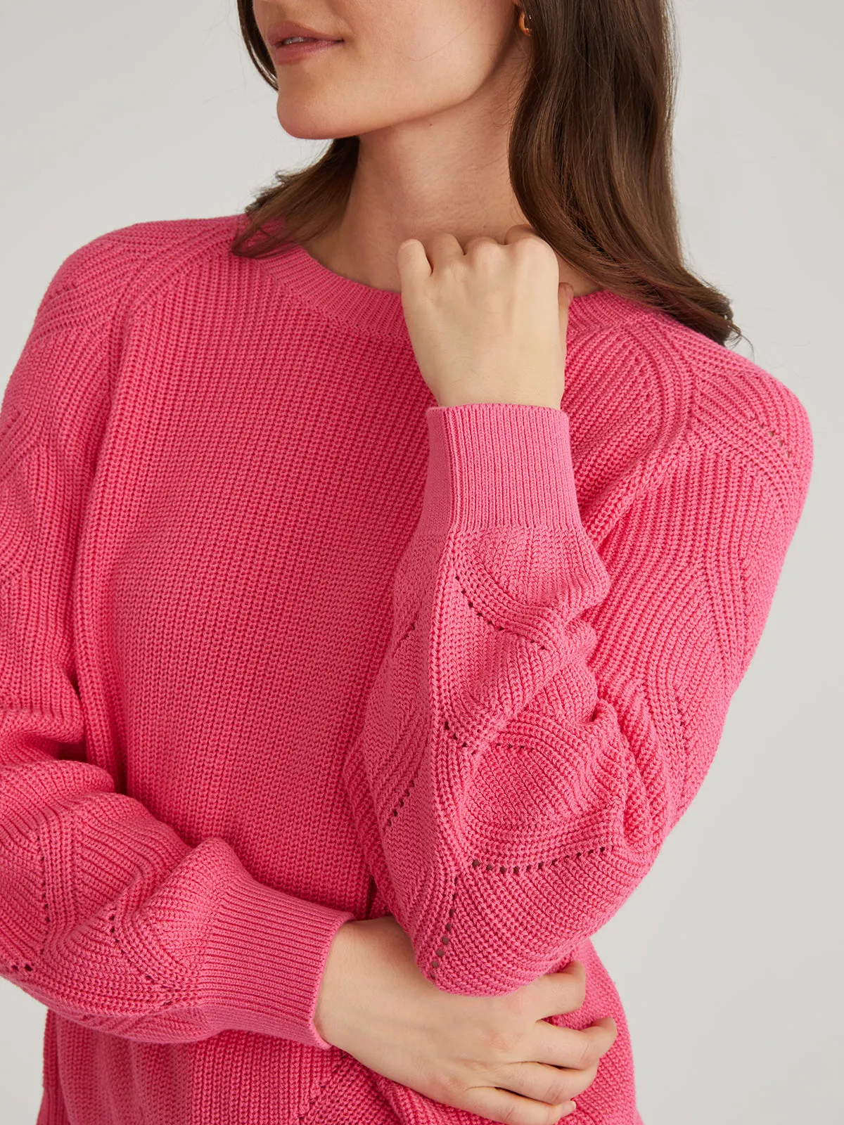 Phoebe: Lace Back Raglan Pullover