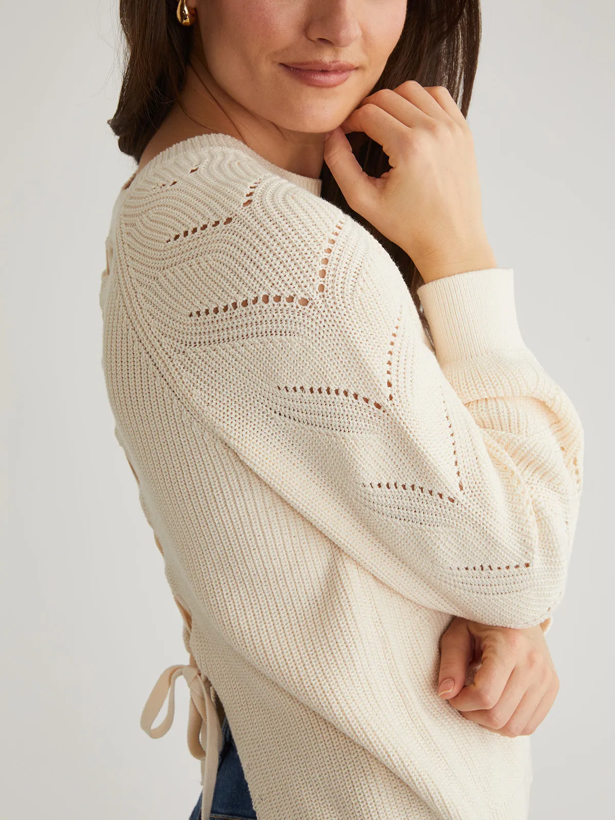 Phoebe: Lace Back Raglan Pullover