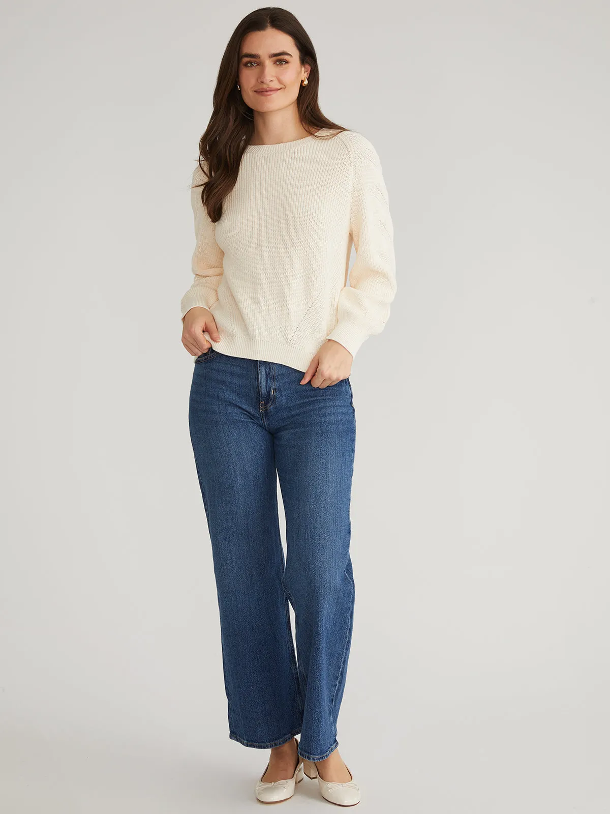 Phoebe: Lace Back Raglan Pullover