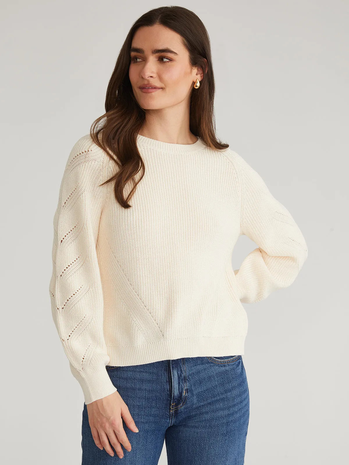 Phoebe: Lace Back Raglan Pullover
