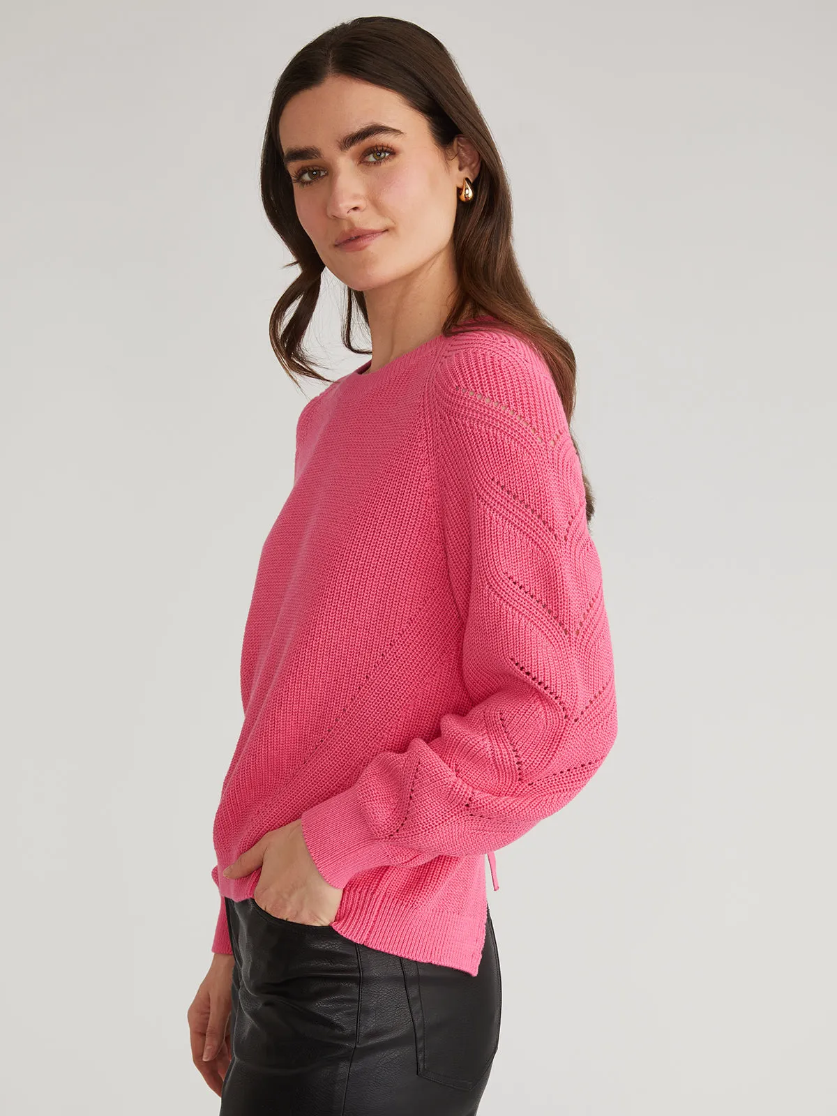 Phoebe: Lace Back Raglan Pullover