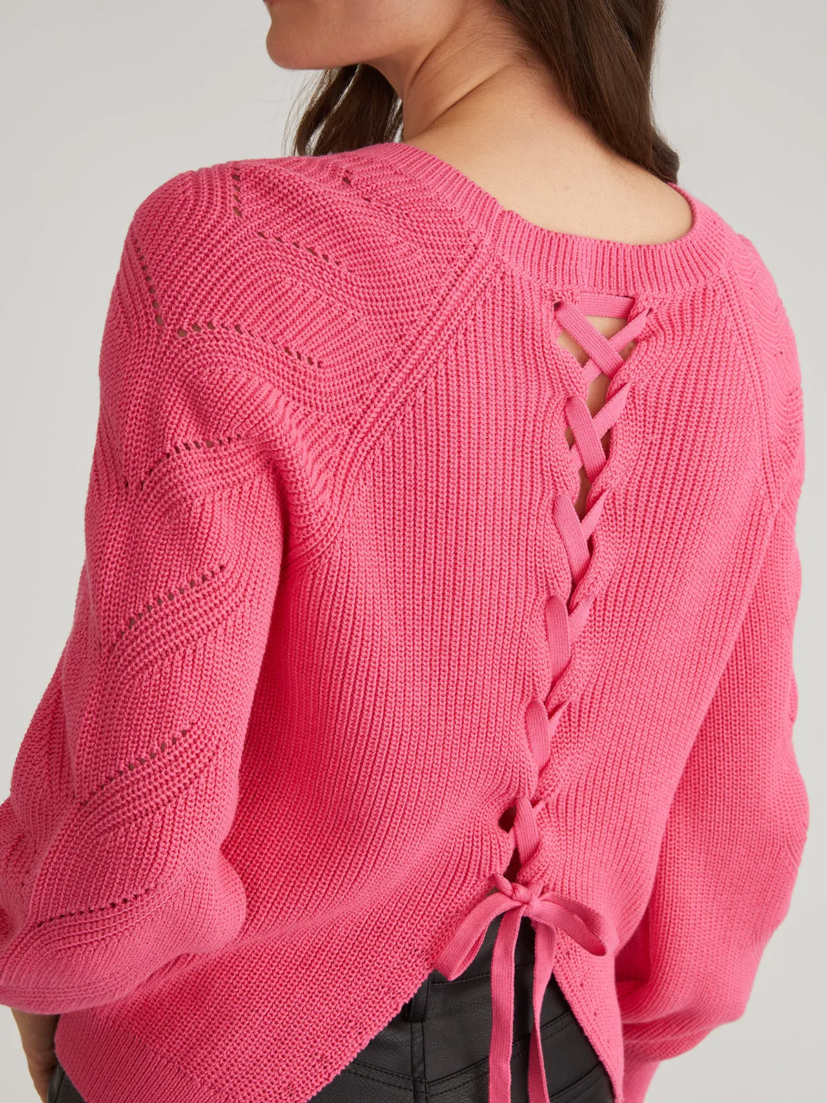 Phoebe: Lace Back Raglan Pullover