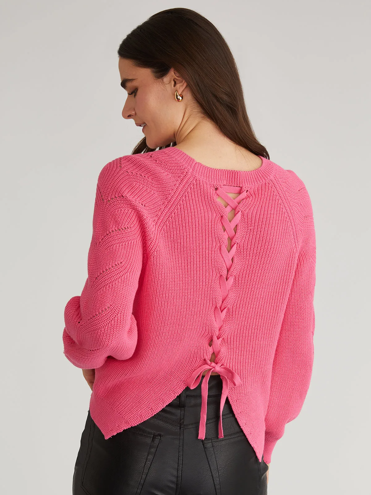 Phoebe: Lace Back Raglan Pullover