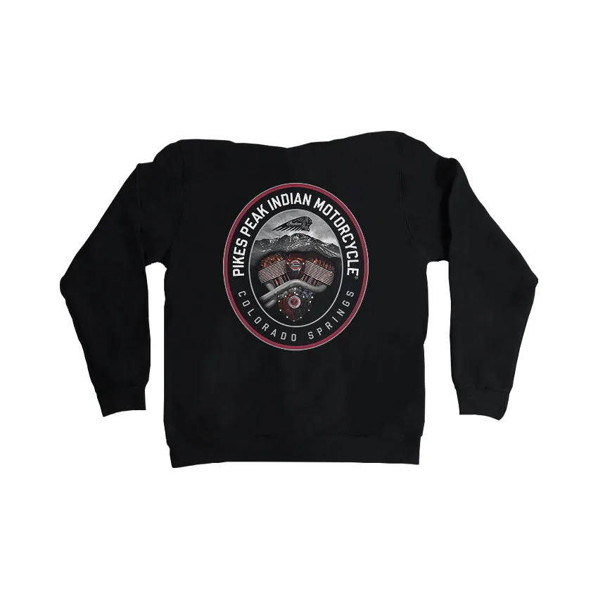 Pikes Peak Indian Dealer Engine Zip Up Hoodie - Black