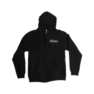 Pikes Peak Indian in White Zip Up Hoodie - Black