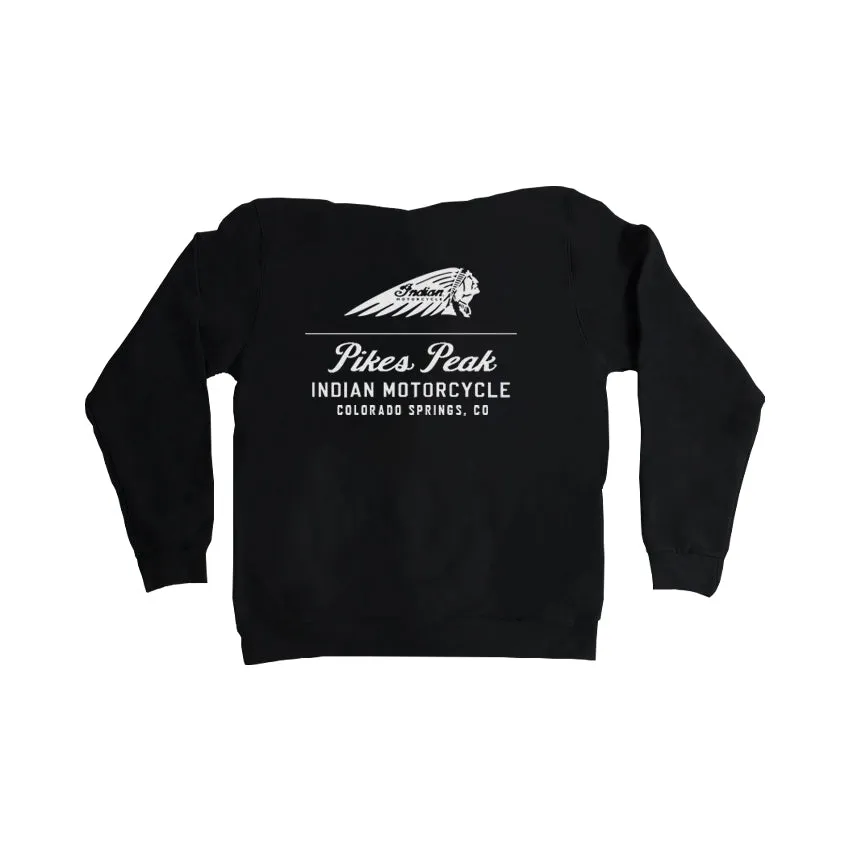 Pikes Peak Indian in White Zip Up Hoodie - Black