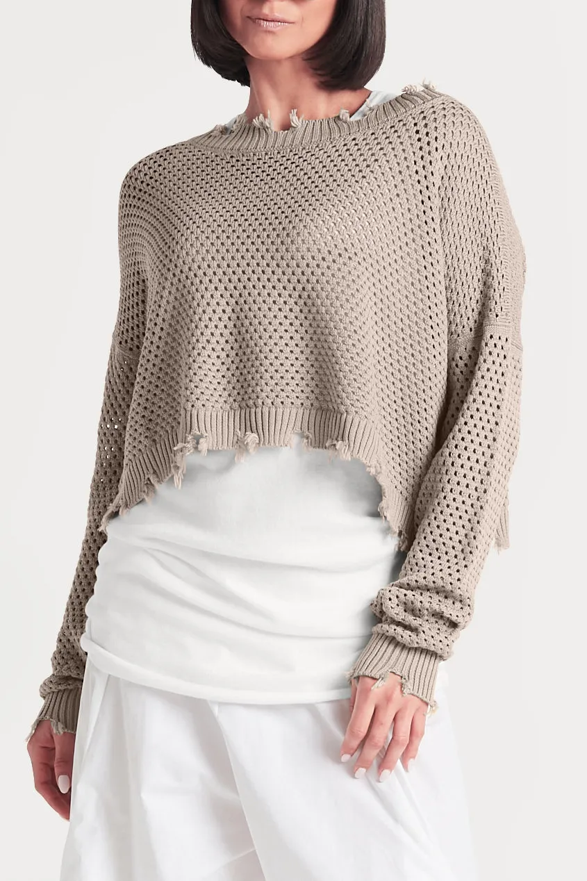 Pima Cotton Pin Dot Boatneck Sweater