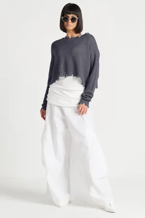 Pima Cotton Pin Dot Boatneck Sweater