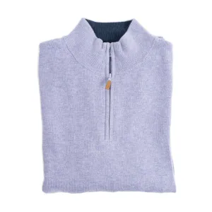 Pima Cotton Quarter Zip Sweaters - Lavender