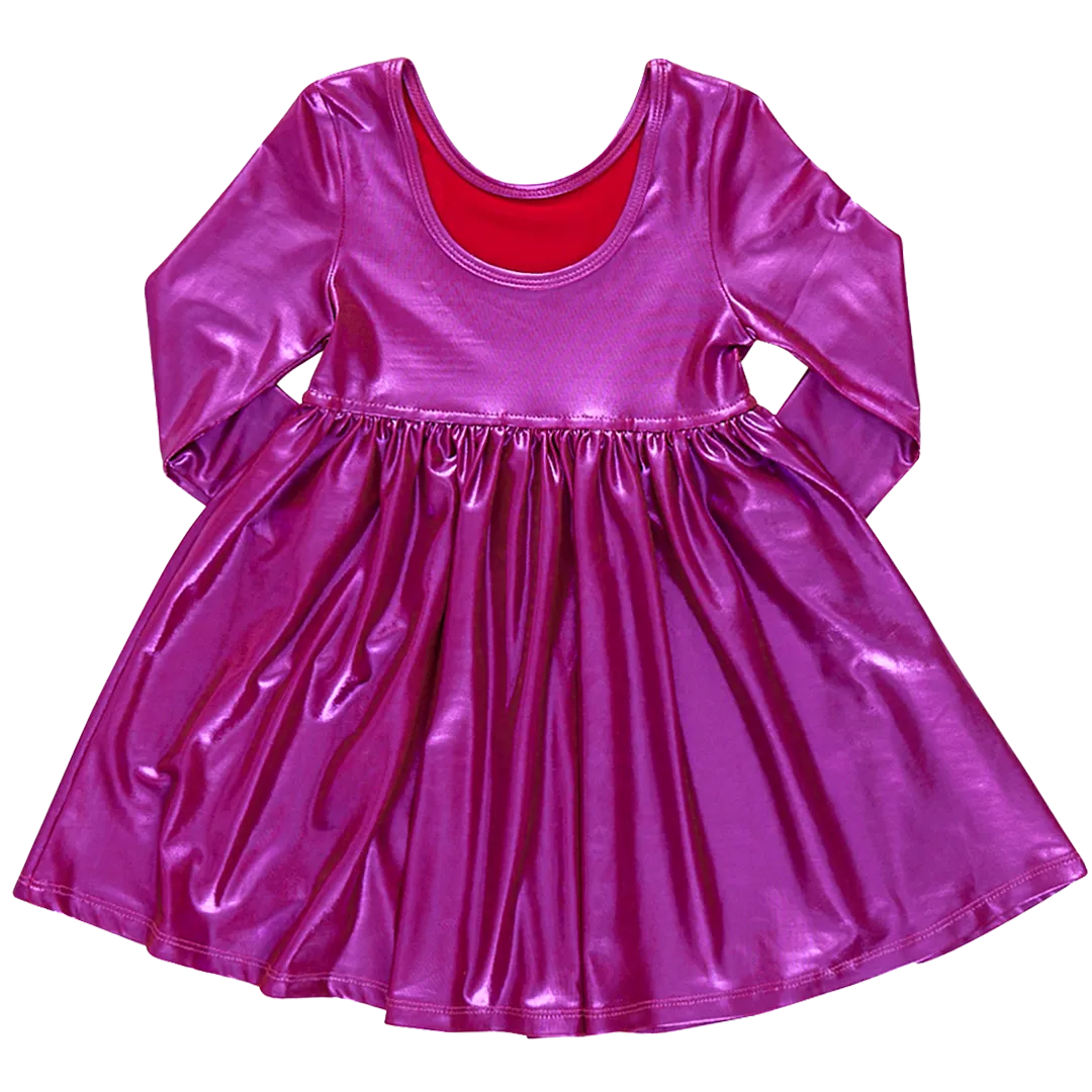 Pink Chicken Girls Lame Steph Dress - Red / Pink