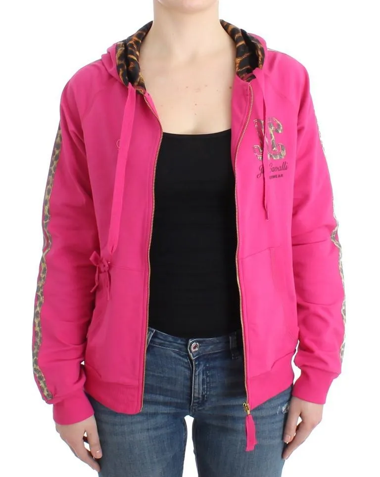 Pink zipup cotton sweater