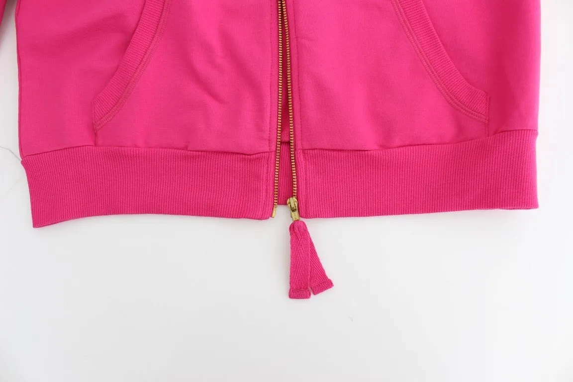 Pink zipup cotton sweater