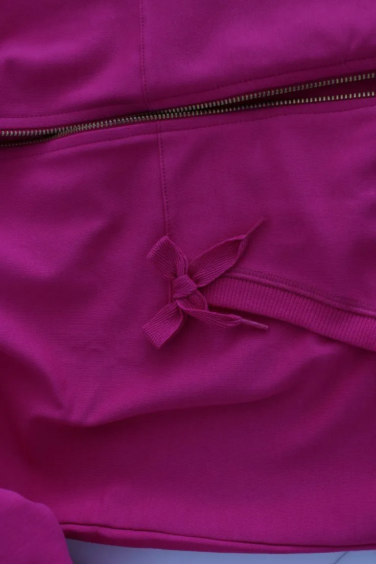 Pink zipup cotton sweater
