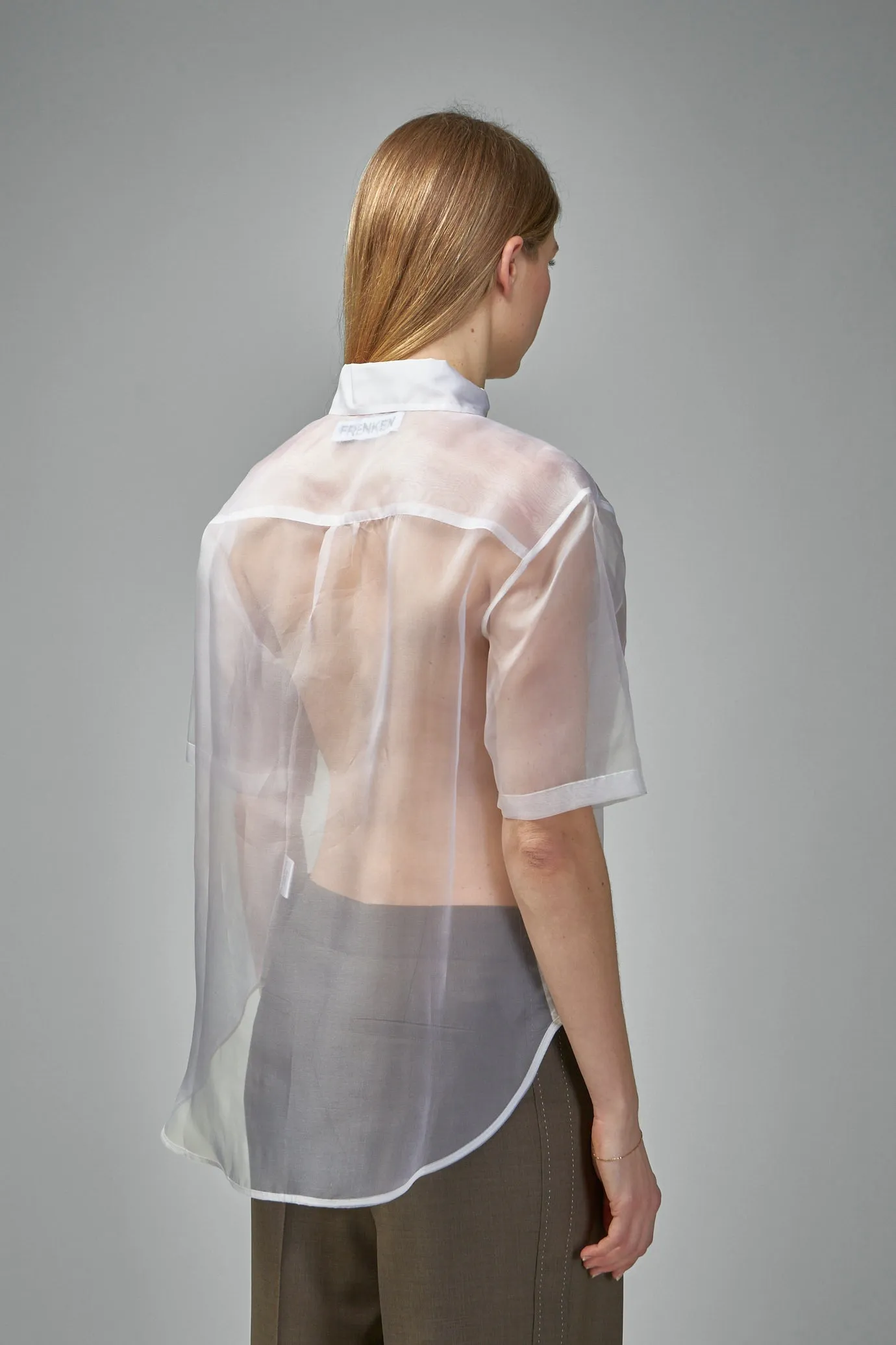 Pleats Tux Silk Organza Shirt