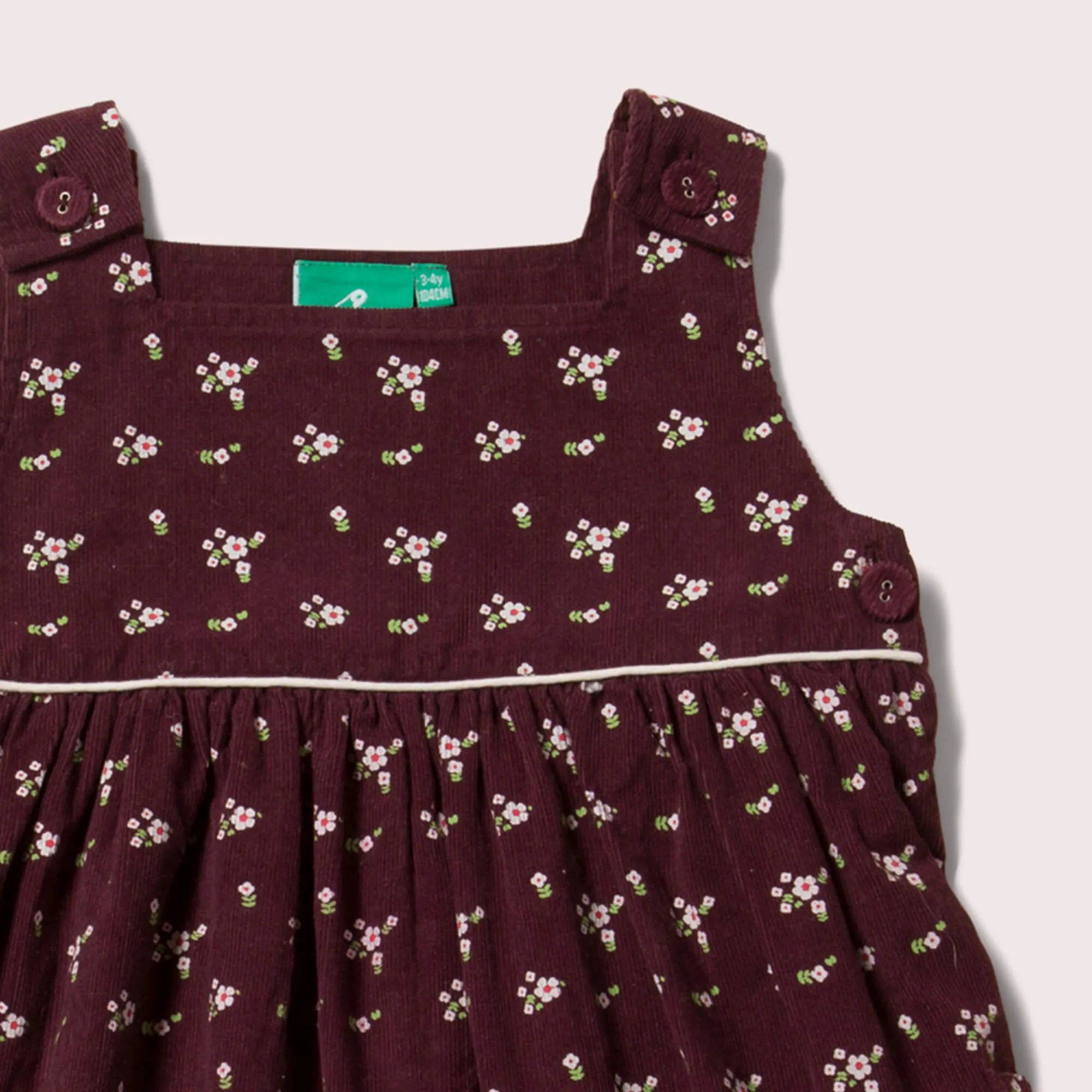 Plum Flowers Corduroy Pinny Dress