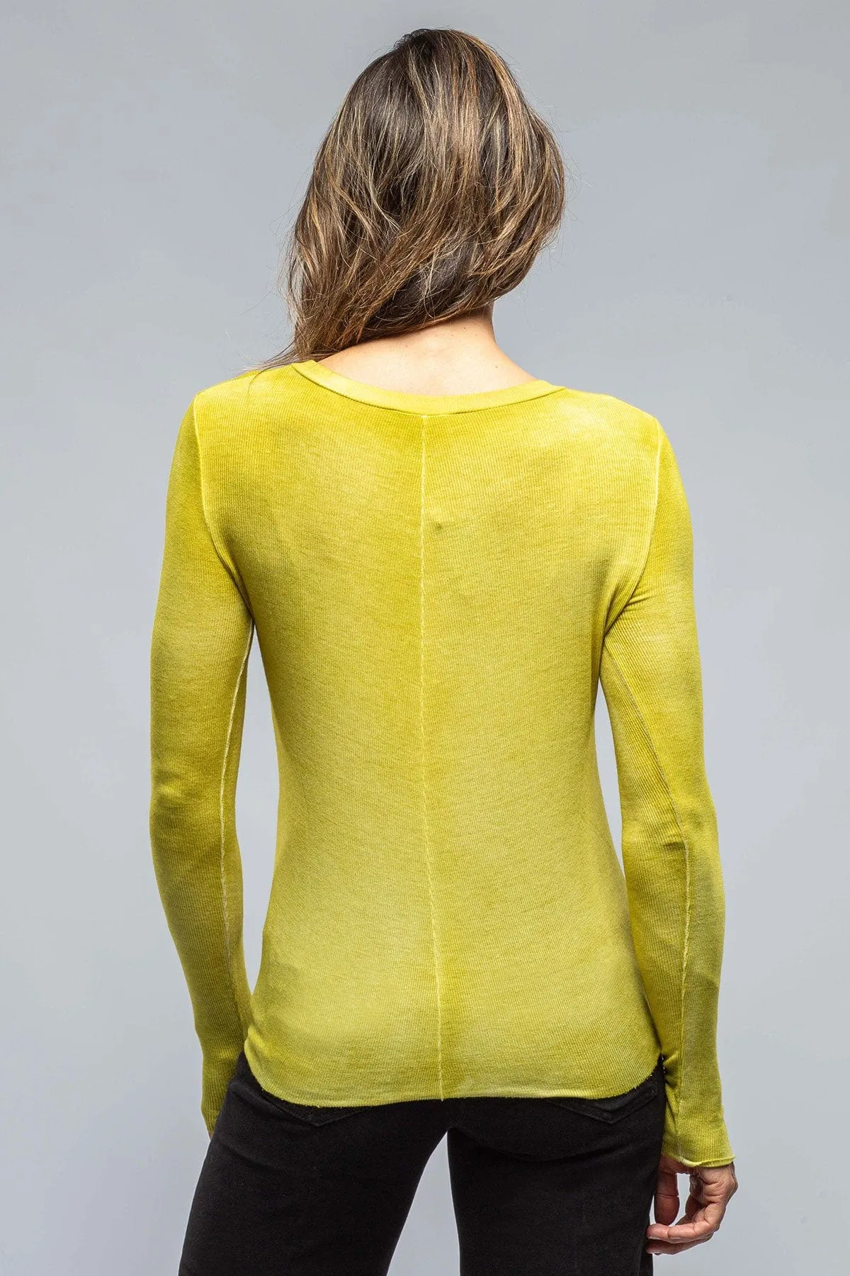 Polly Round Neck Ribbed L/S Tee In Lichen
