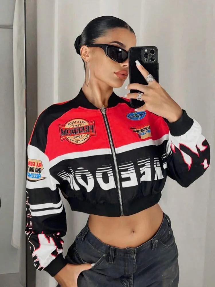 Progress Color Block Cropped Jacket