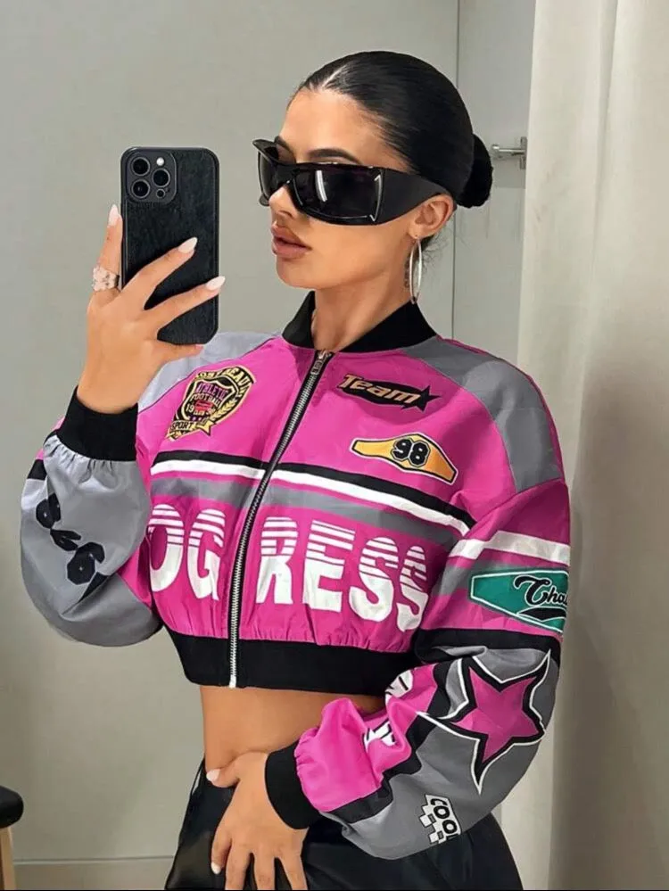 Progress Color Block Cropped Jacket