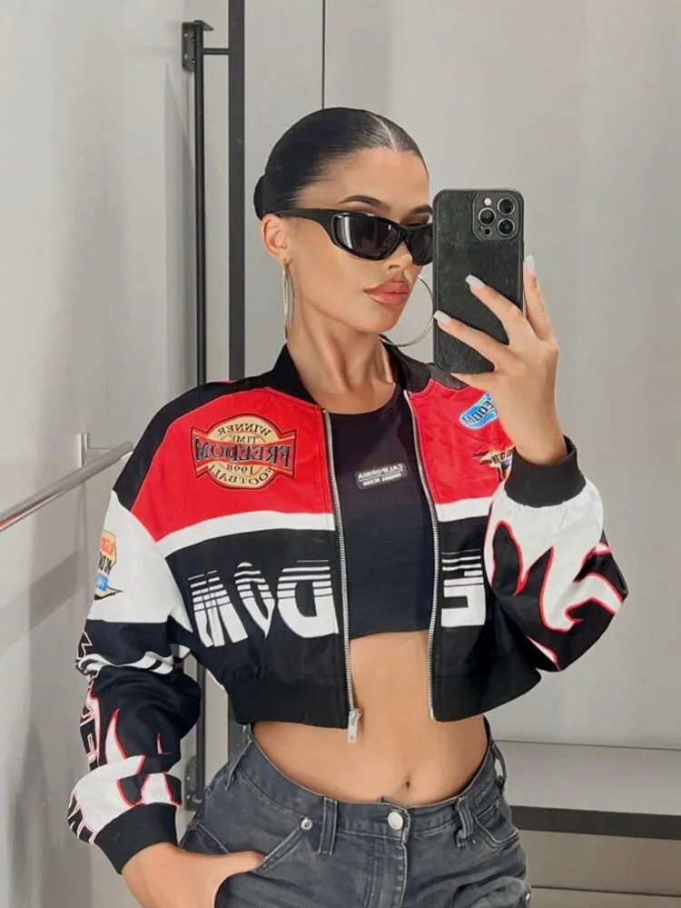 Progress Color Block Cropped Jacket