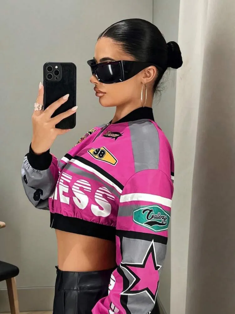 Progress Color Block Cropped Jacket