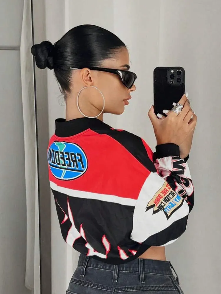 Progress Color Block Cropped Jacket