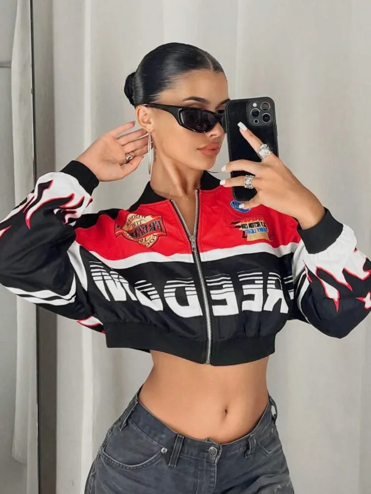 Progress Color Block Cropped Jacket