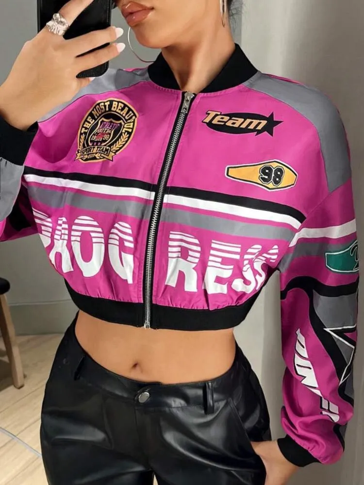 Progress Color Block Cropped Jacket