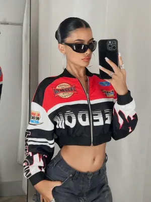 Progress Color Block Cropped Jacket