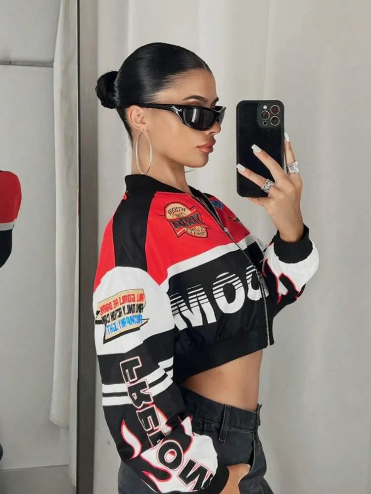 Progress Color Block Cropped Jacket