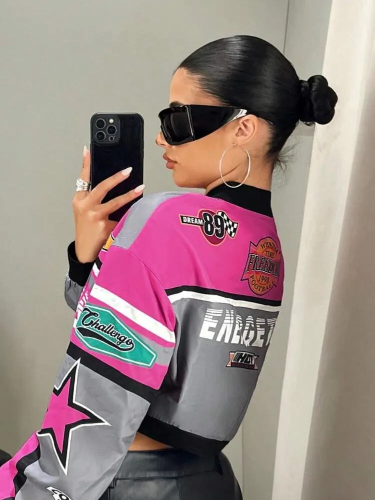 Progress Color Block Cropped Jacket