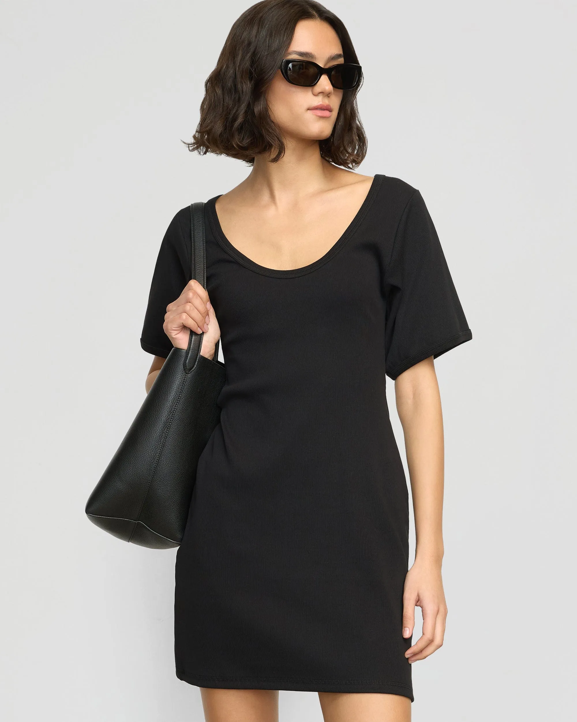 Rae Sculpted Scoop-Neck Mini Dress