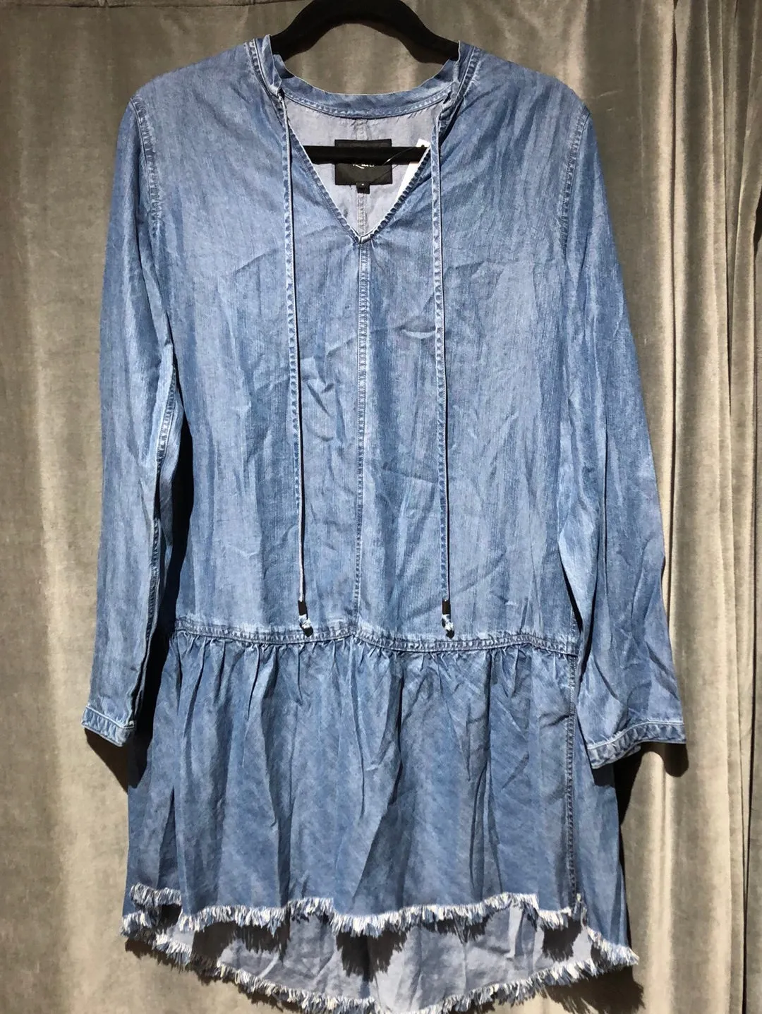 Rails Long Sleeve Denim Shift Mini Dress