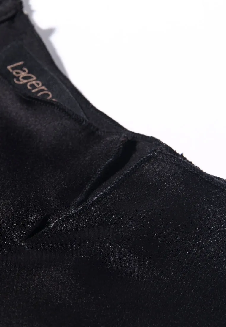 Reconstructed elegance cropped top in Black