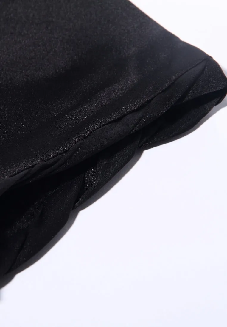 Reconstructed elegance cropped top in Black