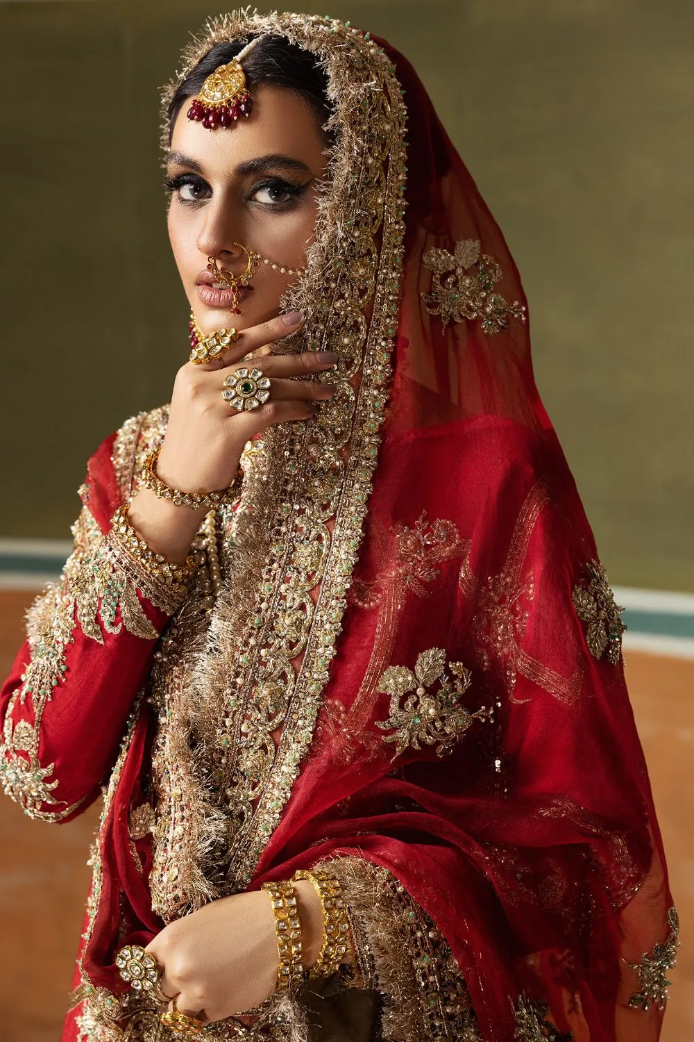 Red Bridal Sharara Shirt Pakistani Wedding Dresses