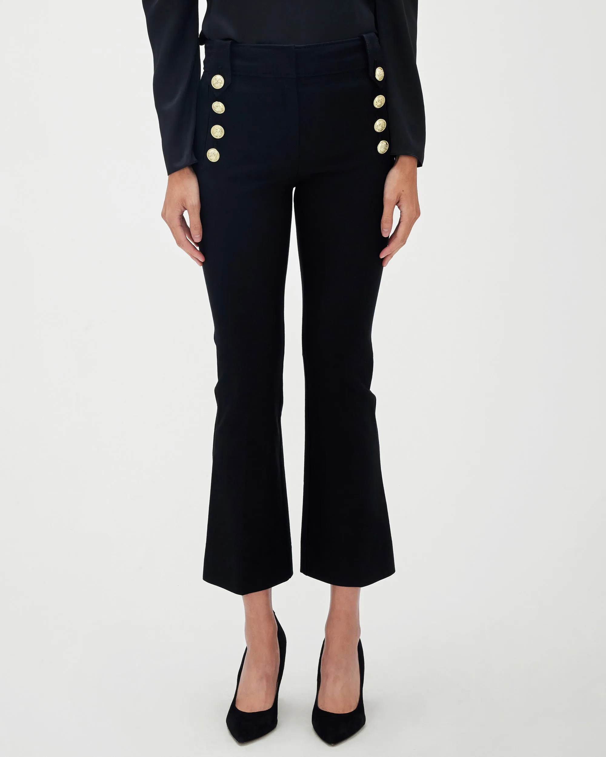 Robertson Crop Flare Trouser in Black