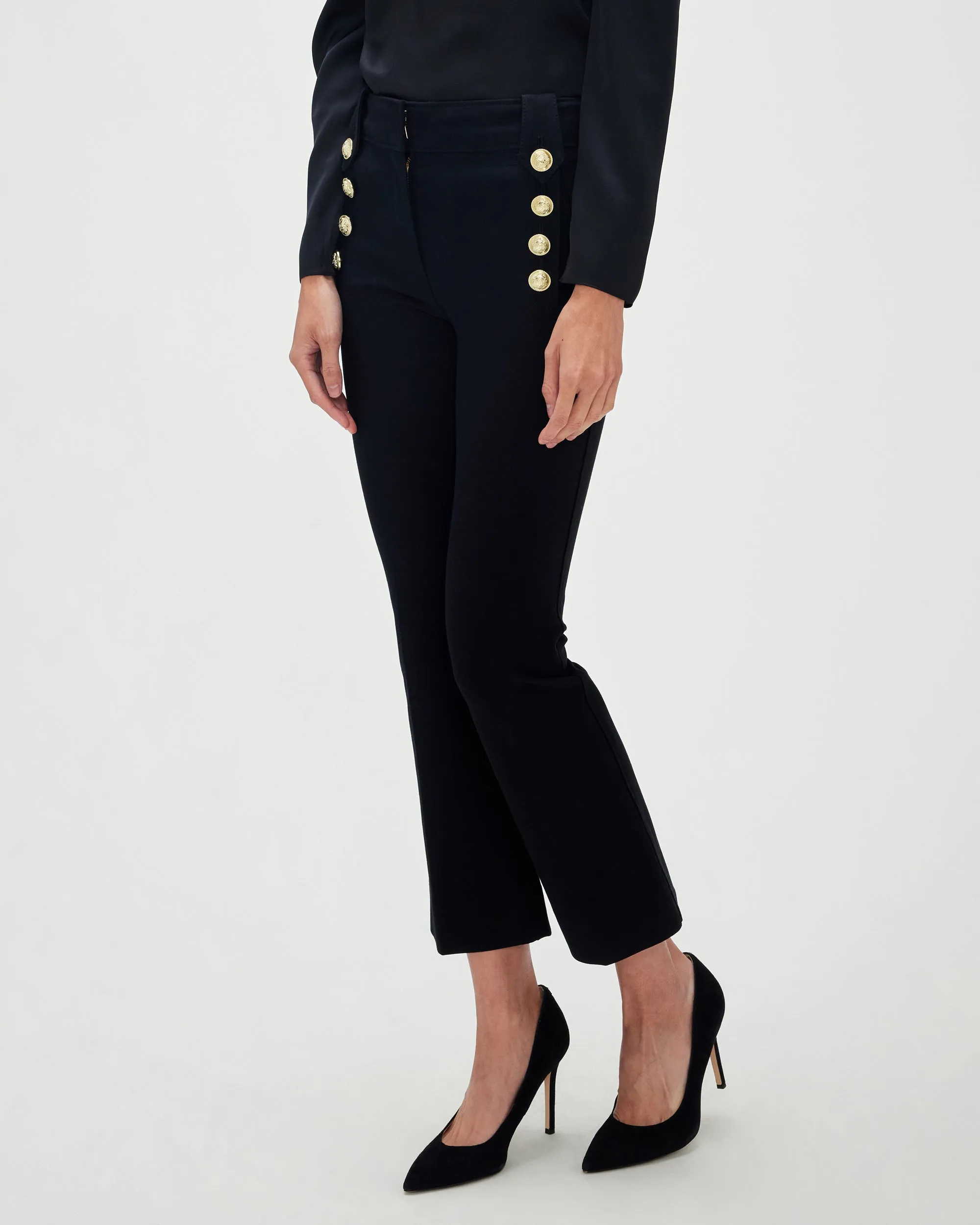 Robertson Crop Flare Trouser in Black