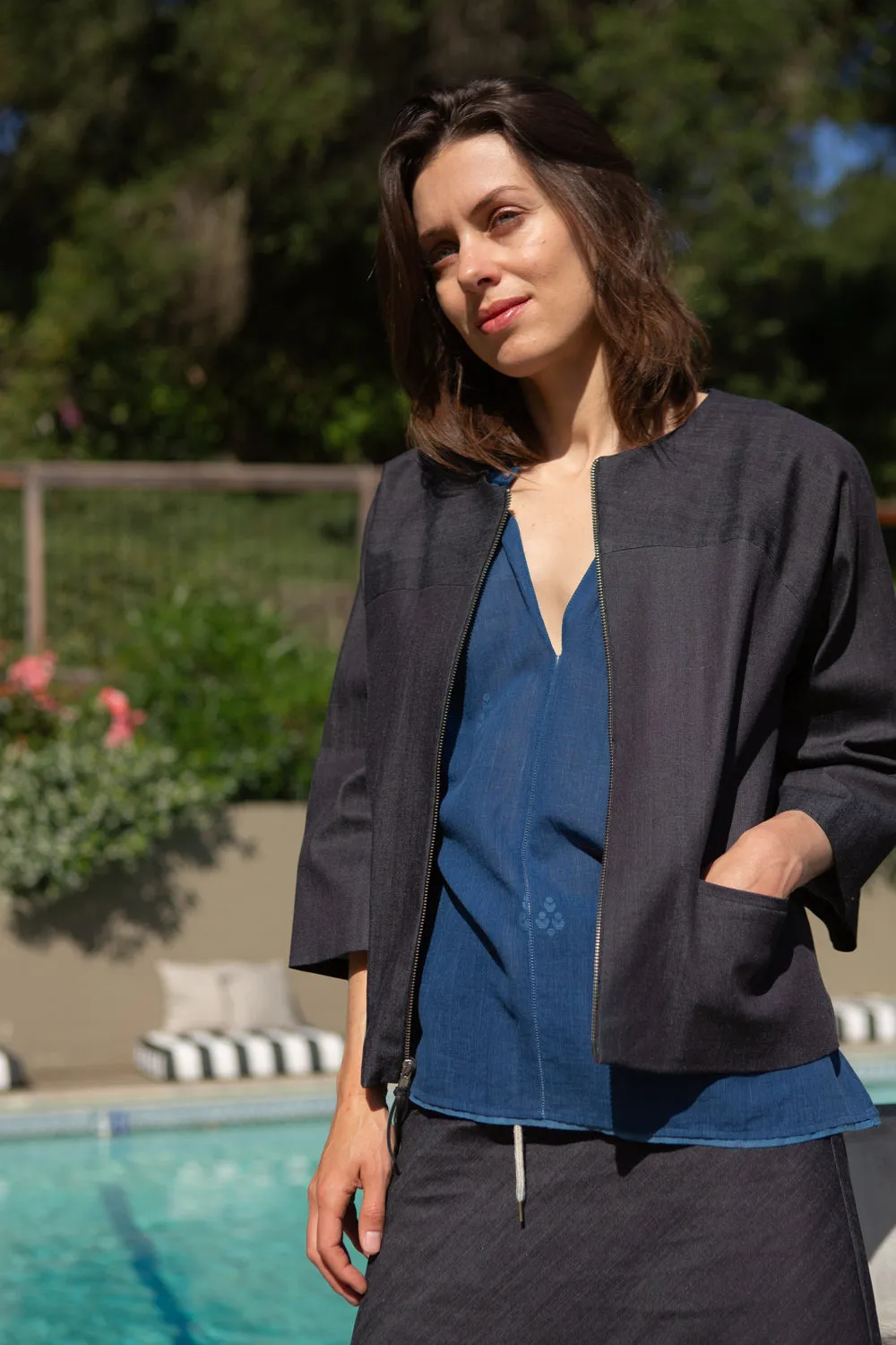 Ruby Denim Jacket in Dark Indigo