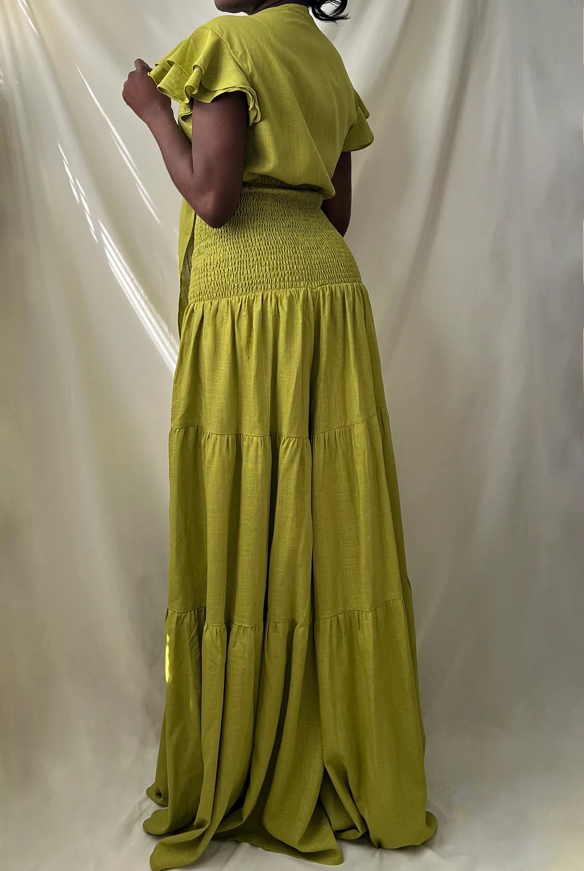 Ruffle Tiered Wide Leg Pant Set