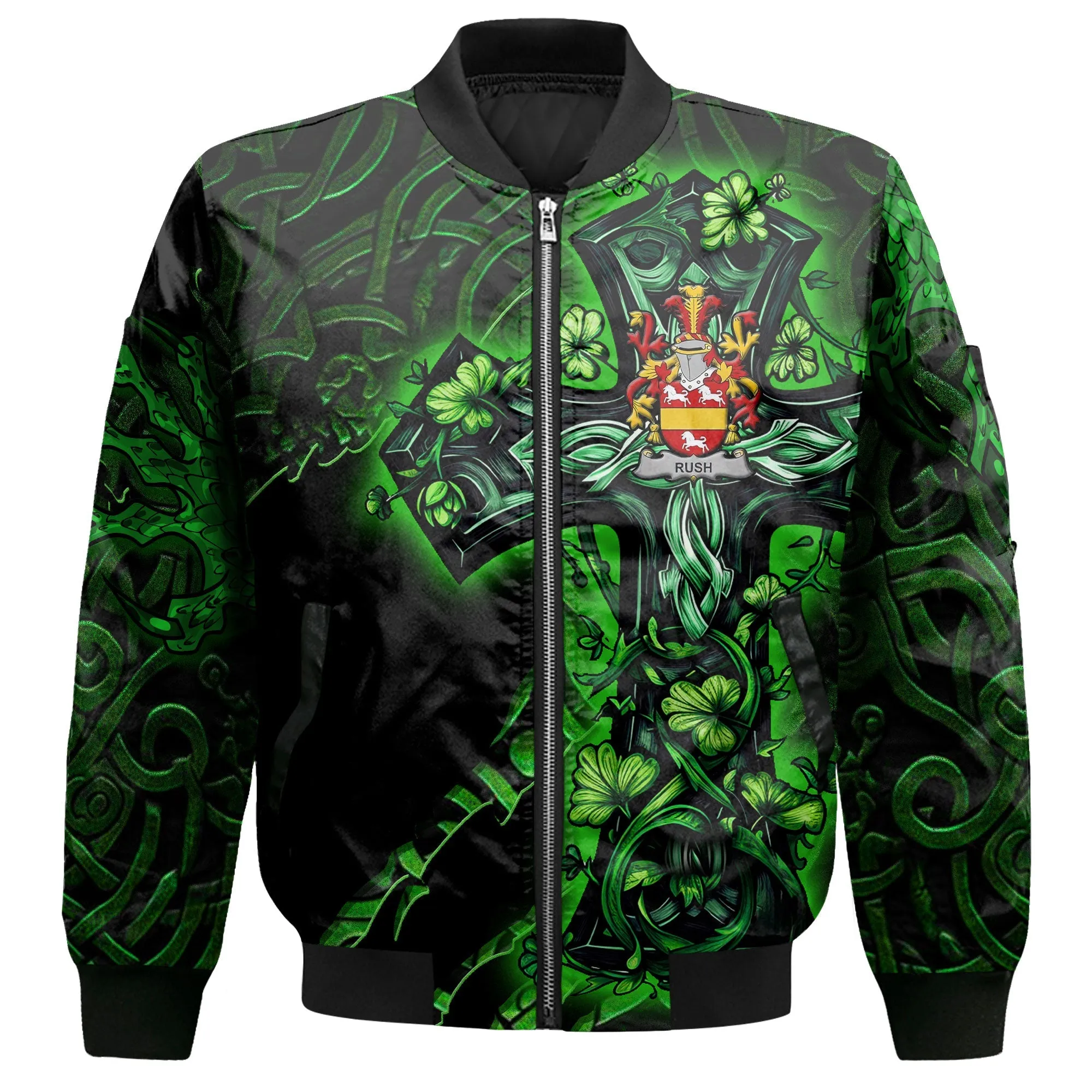 Rush Bomber Jackets Celtic Cross And Dragon Style