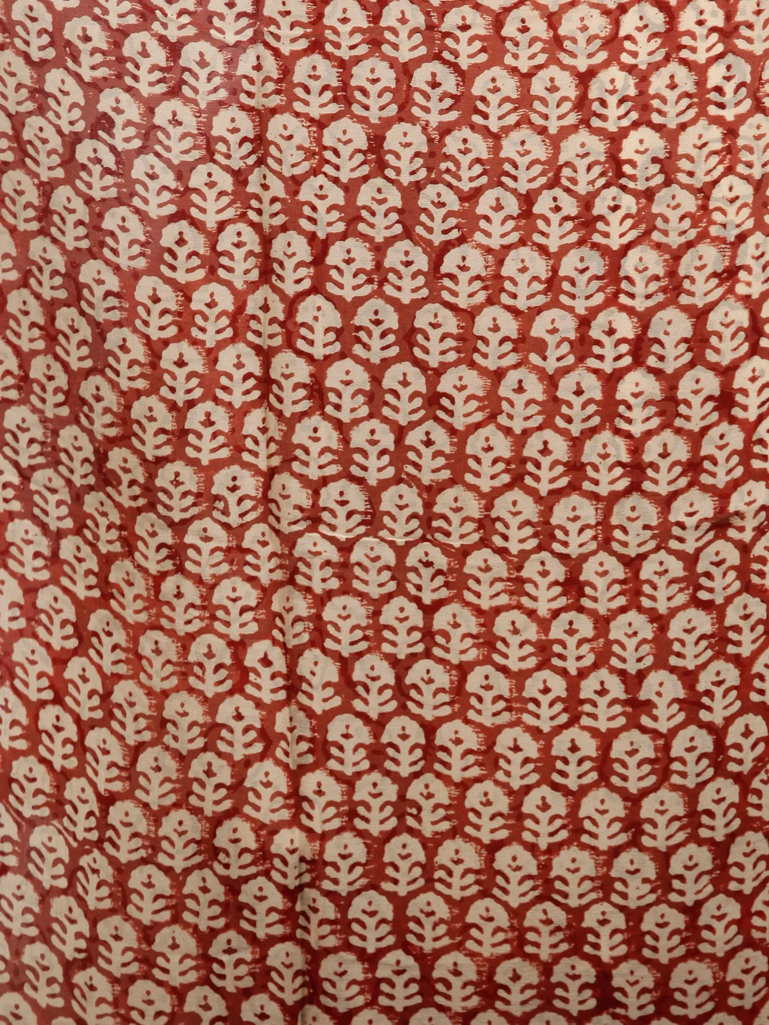 Rust Beige Black Hand Block Printed Chiffon Saree with Zari Border - S031703488