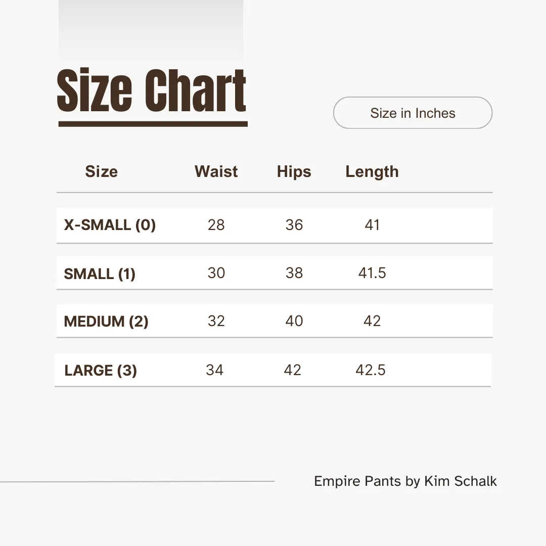 SALE! Empire Pants in Mocha Linen by Kim Schalk