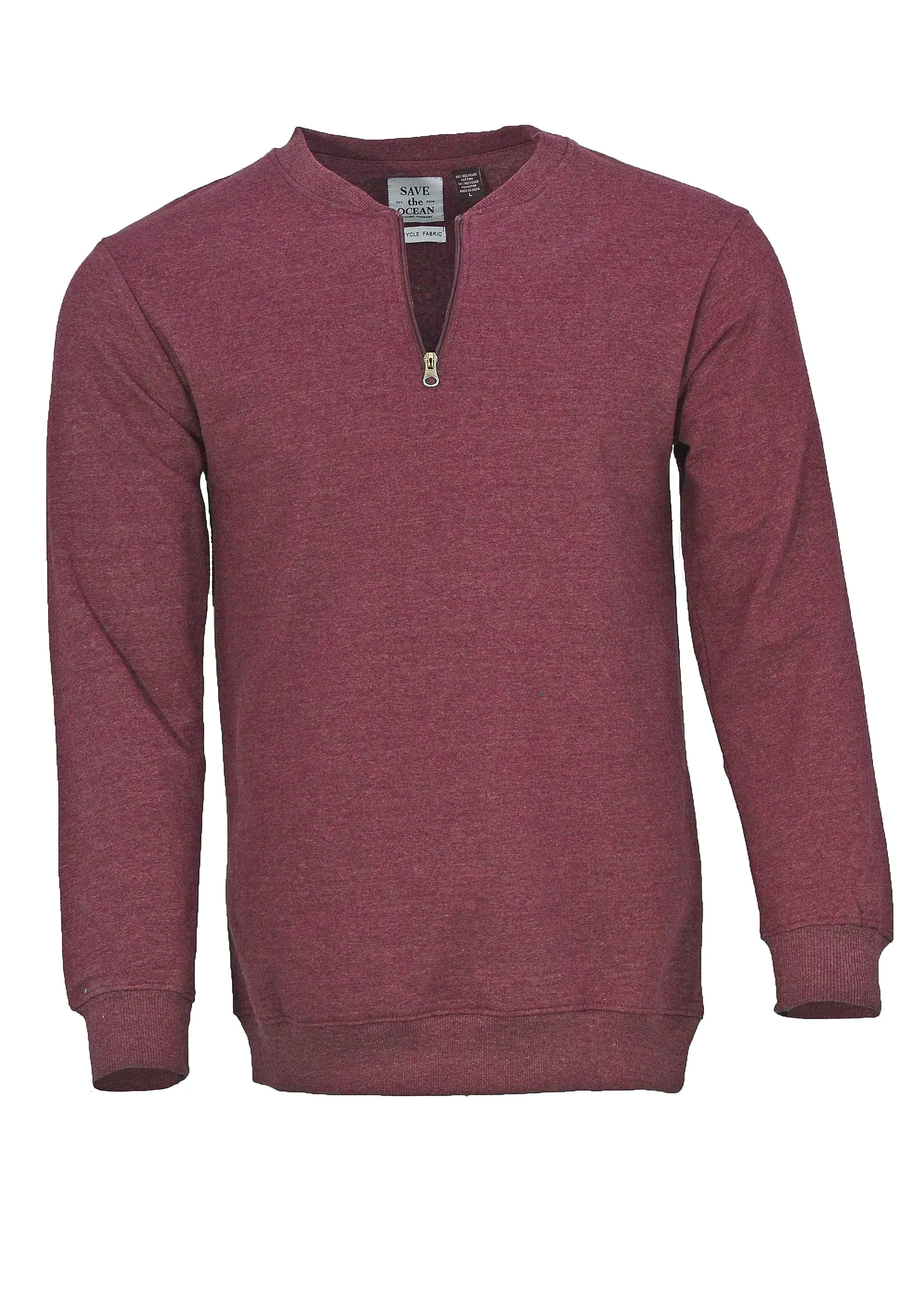 Save The Ocean Sustainable 1/4  Zipper Casual Sweater