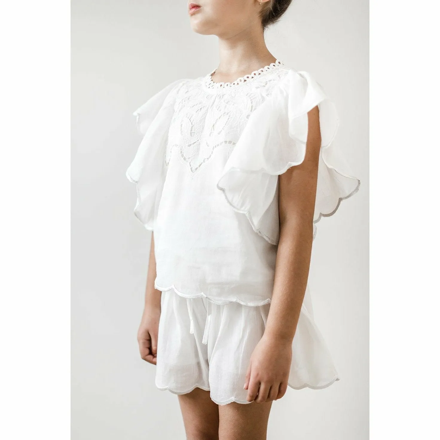 Scallop Short - White
