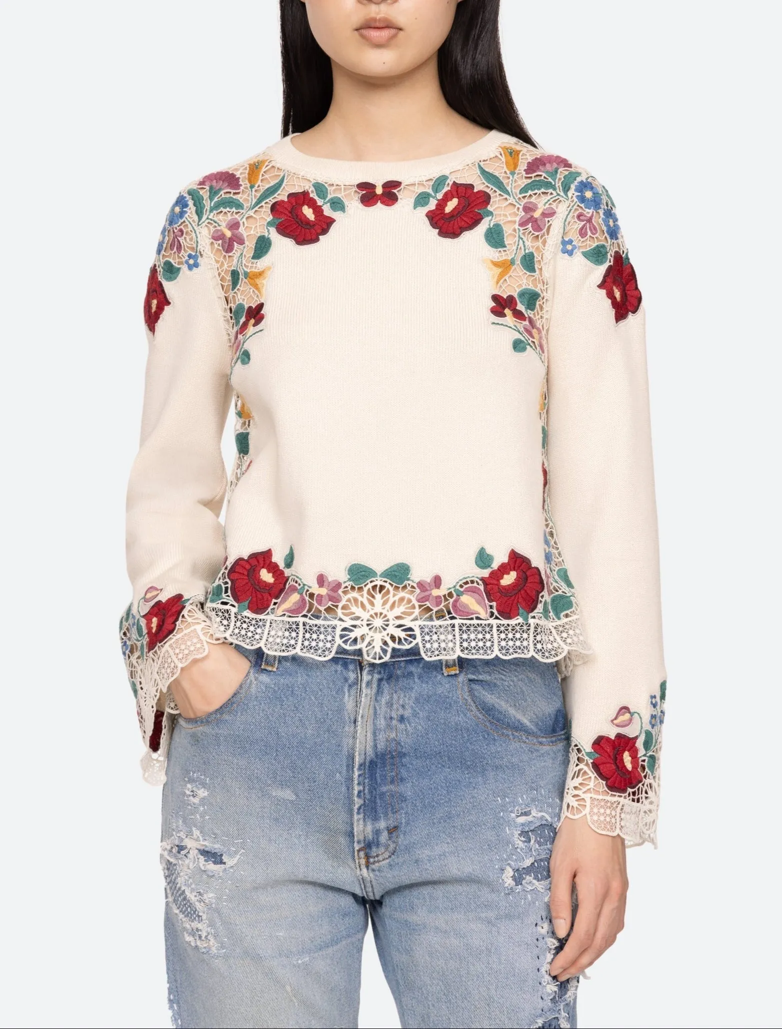 Sea Katharine Embroidery Sweater