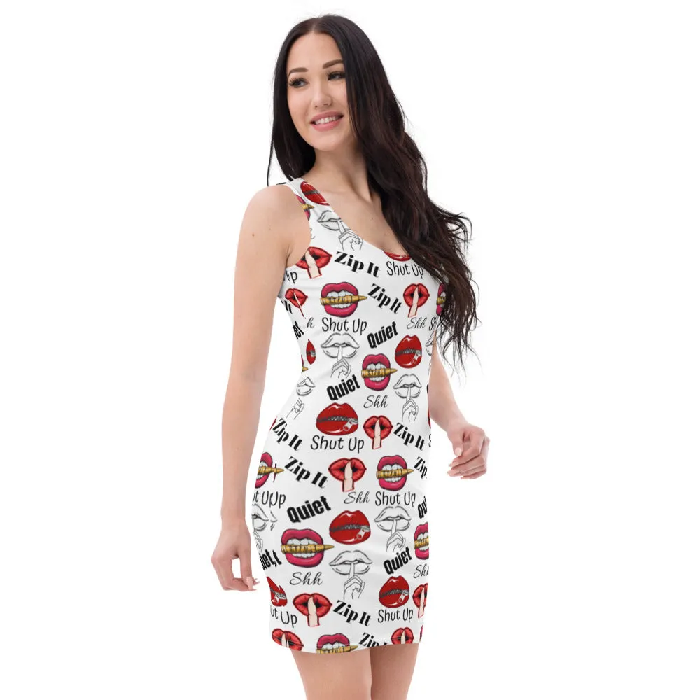 Shhhut Up Tank Dress - White